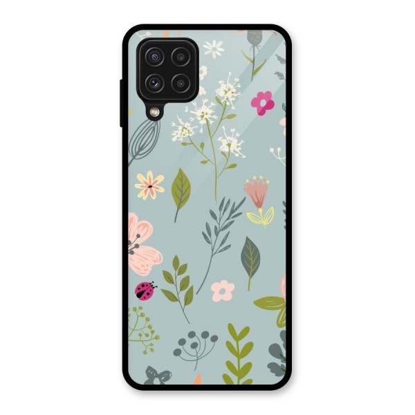 Flawless Flowers Glass Back Case for Galaxy A22 4G
