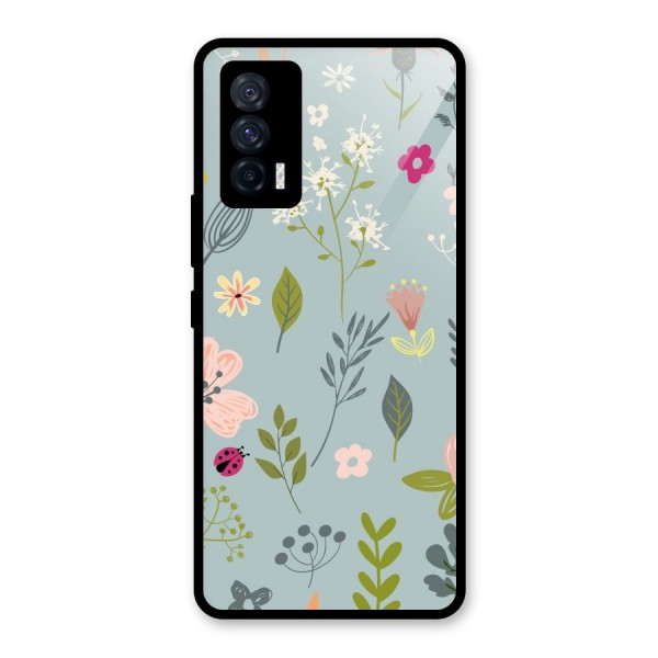 Flawless Flowers Glass Back Case for Vivo iQOO 7 5G