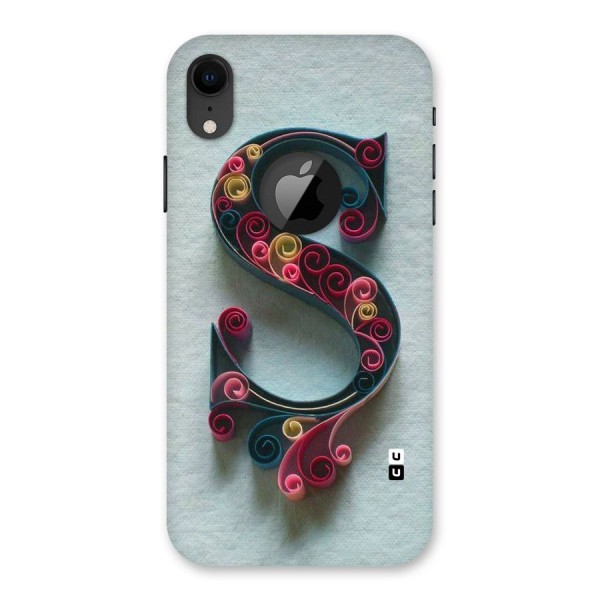 Floral Alphabet Back Case for iPhone XR Logo Cut