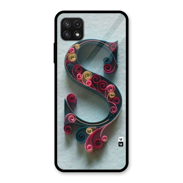 Floral Alphabet Glass Back Case for Galaxy A22 5G