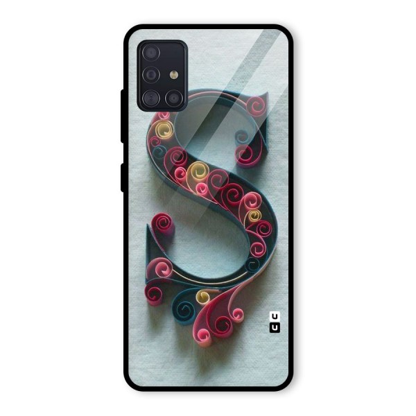 Floral Alphabet Glass Back Case for Galaxy A51
