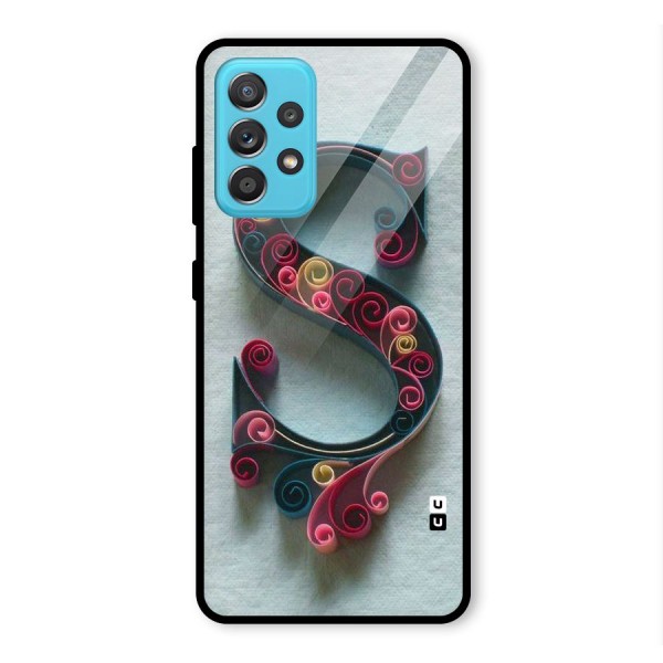 Floral Alphabet Glass Back Case for Galaxy A52s 5G