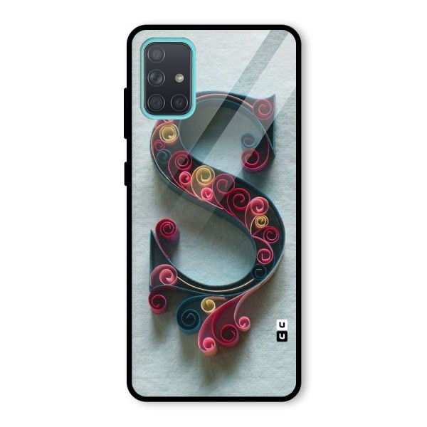 Floral Alphabet Glass Back Case for Galaxy A71