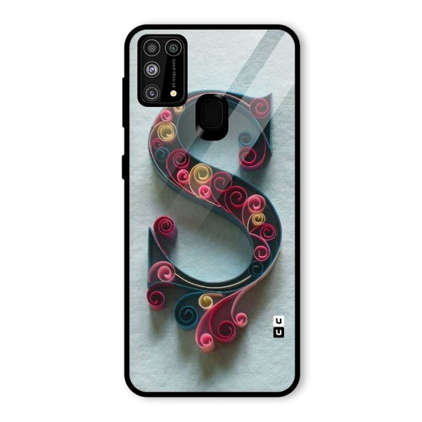 Floral Alphabet Glass Back Case for Galaxy M31