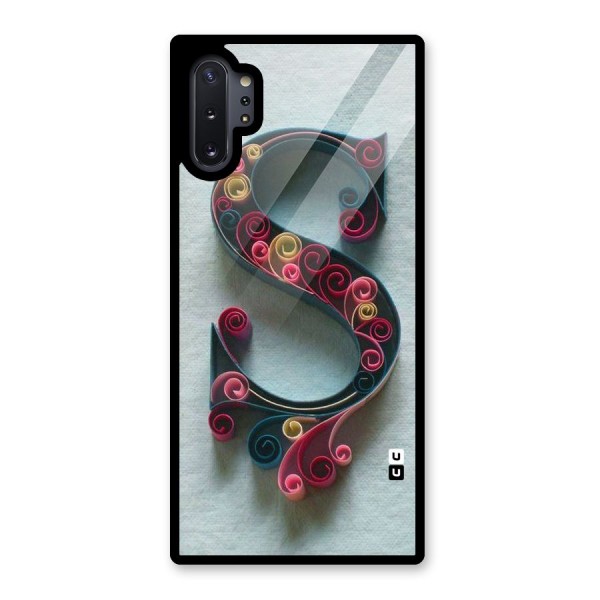 Floral Alphabet Glass Back Case for Galaxy Note 10 Plus