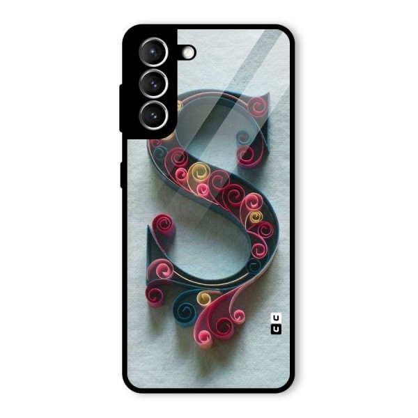 Floral Alphabet Glass Back Case for Galaxy S21 5G