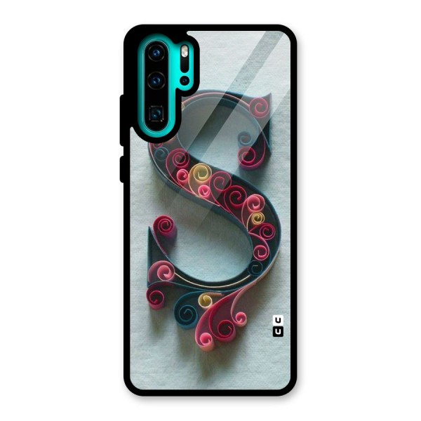 Floral Alphabet Glass Back Case for Huawei P30 Pro
