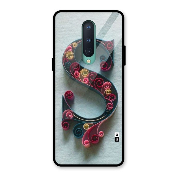 Floral Alphabet Glass Back Case for OnePlus 8