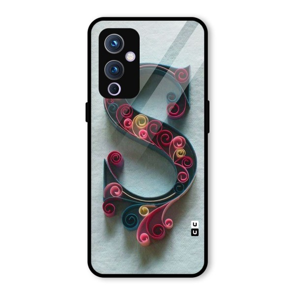 Floral Alphabet Glass Back Case for OnePlus 9