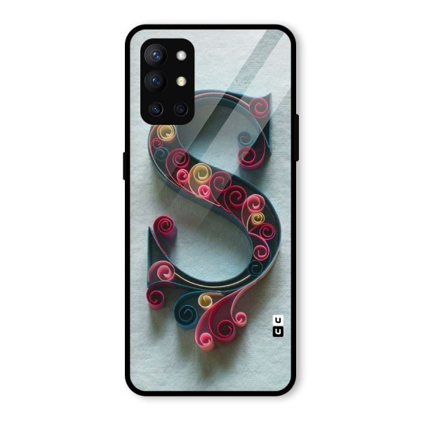 Floral Alphabet Glass Back Case for OnePlus 9R