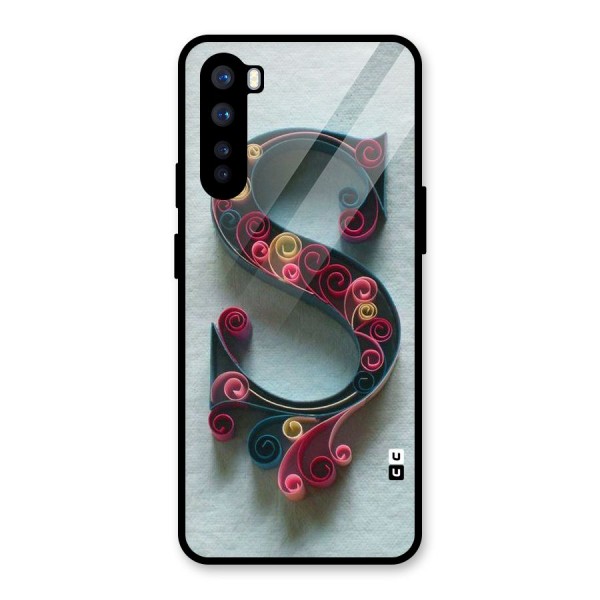 Floral Alphabet Glass Back Case for OnePlus Nord
