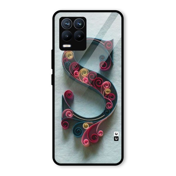 Floral Alphabet Glass Back Case for Realme 8 Pro