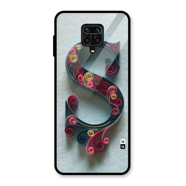 Floral Alphabet Glass Back Case for Redmi Note 9 Pro Max