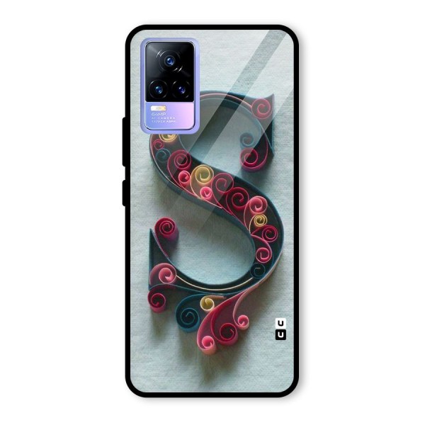 Floral Alphabet Glass Back Case for Vivo Y73