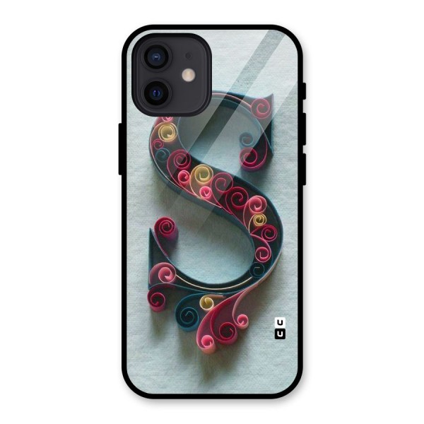 Floral Alphabet Glass Back Case for iPhone 12