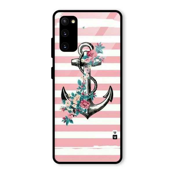 Floral Anchor Glass Back Case for Galaxy S20 FE 5G