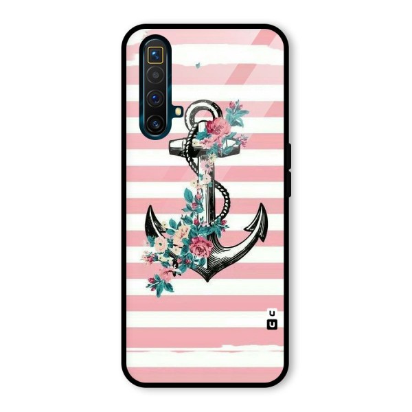 Floral Anchor Glass Back Case for Realme X3