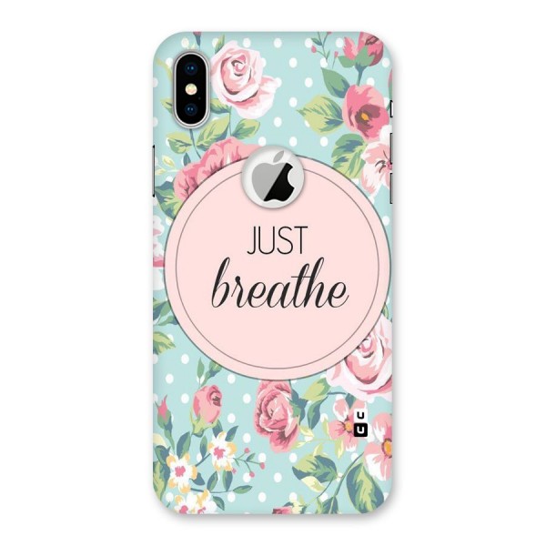 Floral Bloom Back Case for iPhone XS Logo Cut