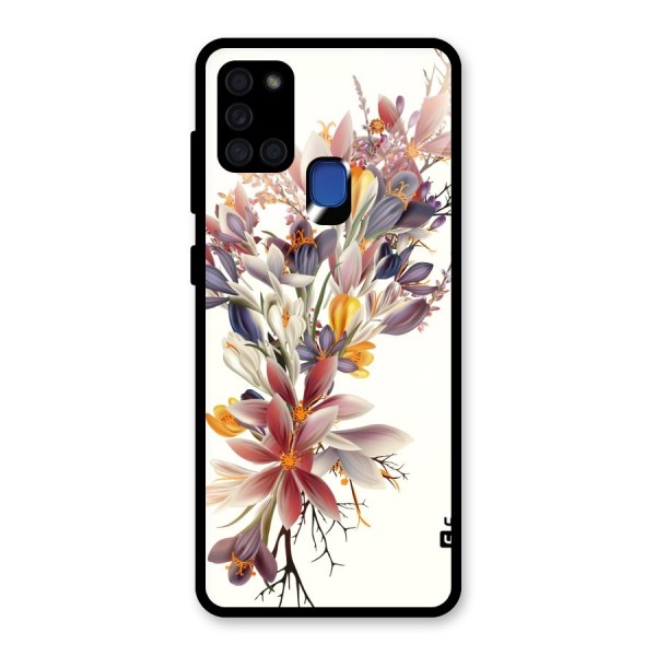 Floral Bouquet Glass Back Case for Galaxy A21s