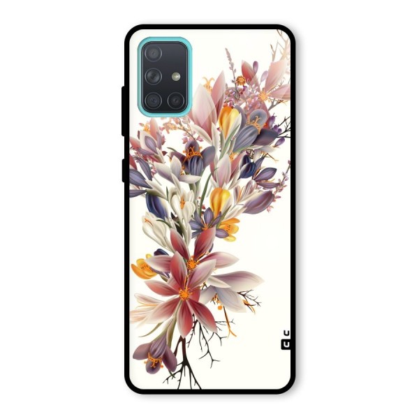 Floral Bouquet Glass Back Case for Galaxy A71