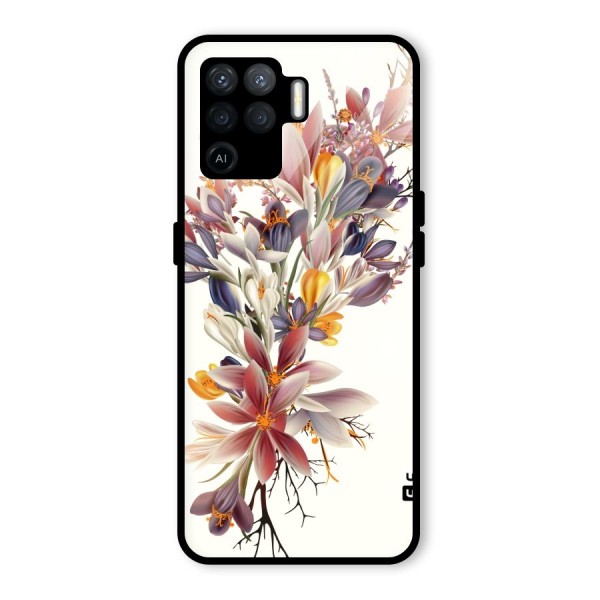 Floral Bouquet Glass Back Case for Oppo F19 Pro