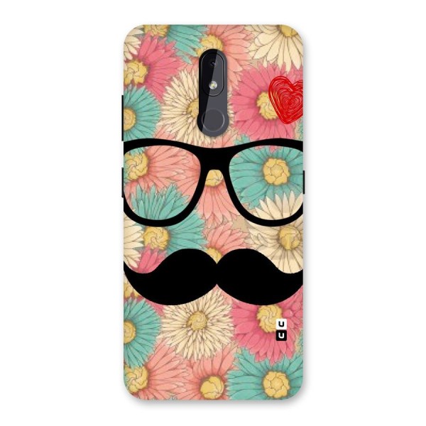 Floral Moustache Back Case for Nokia 3.2