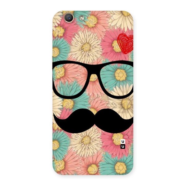 Floral Moustache Back Case for Oppo A59