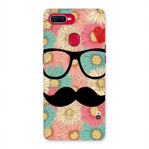 Floral Moustache Back Case for Oppo F9 Pro