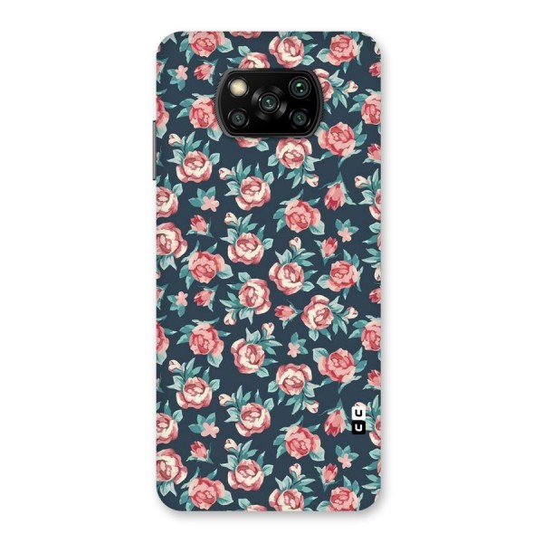 Floral Navy Bloom Back Case for Poco X3