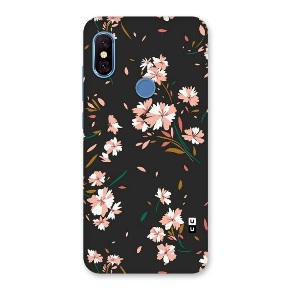Floral Petals Peach Back Case for Redmi Note 6 Pro