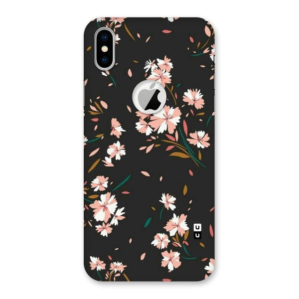 Floral Petals Peach Back Case for iPhone XS Logo Cut