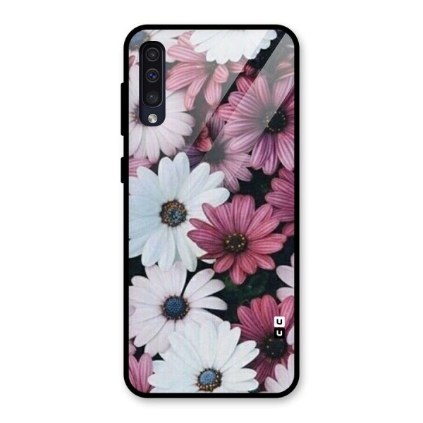 Floral Shades Pink Glass Back Case for Galaxy A50