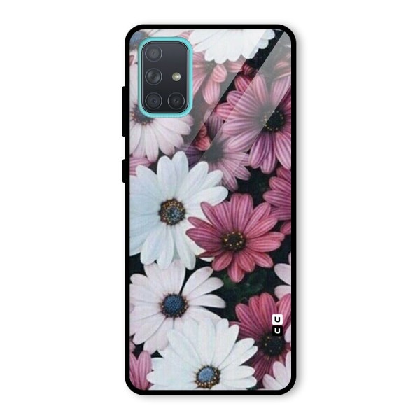 Floral Shades Pink Glass Back Case for Galaxy A71