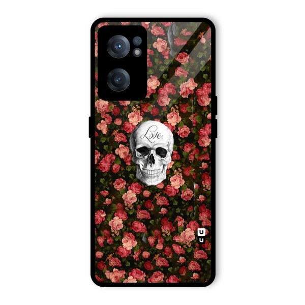 Floral Skull Love Glass Back Case for OnePlus Nord CE 2 5G