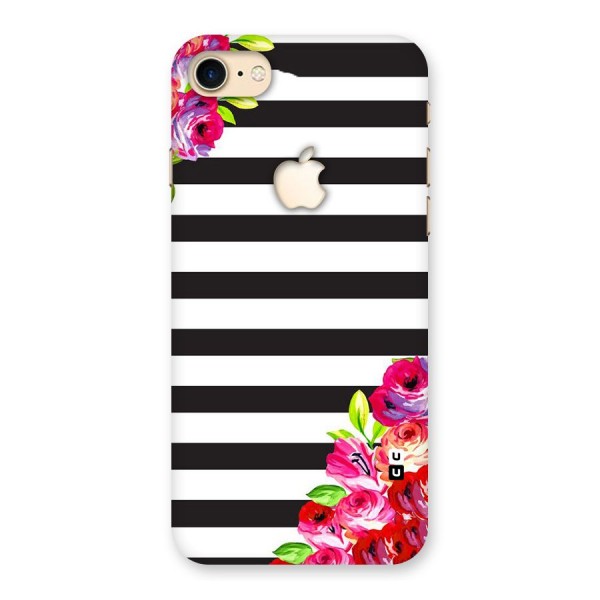 Floral Stripes Back Case for iPhone 7 Apple Cut