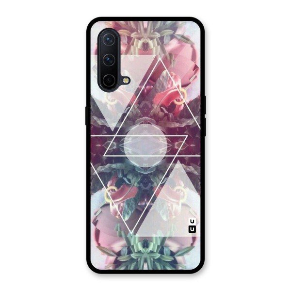 Floral Triangle Glass Back Case for OnePlus Nord CE 5G