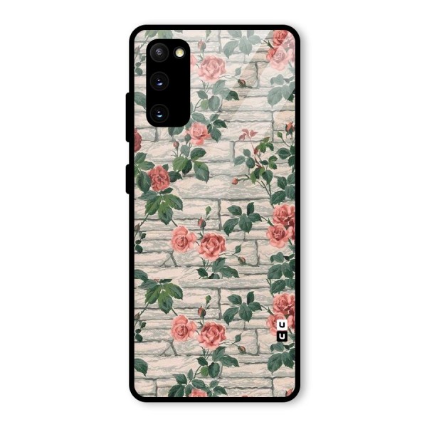 Floral Wall Design Glass Back Case for Galaxy S20 FE