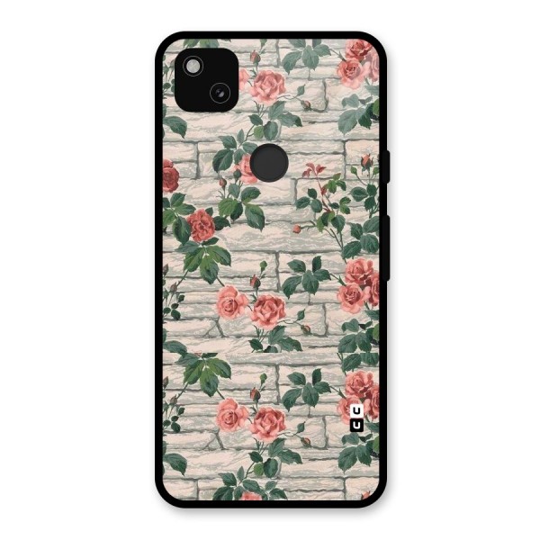 Floral Wall Design Glass Back Case for Google Pixel 4a