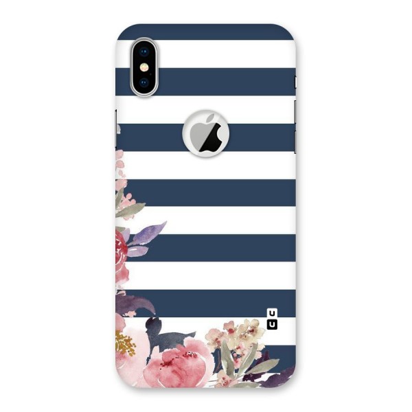 Floral Water Art Back Case for iPhone XS Logo Cut