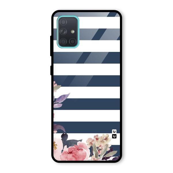 Floral Water Art Glass Back Case for Galaxy A71