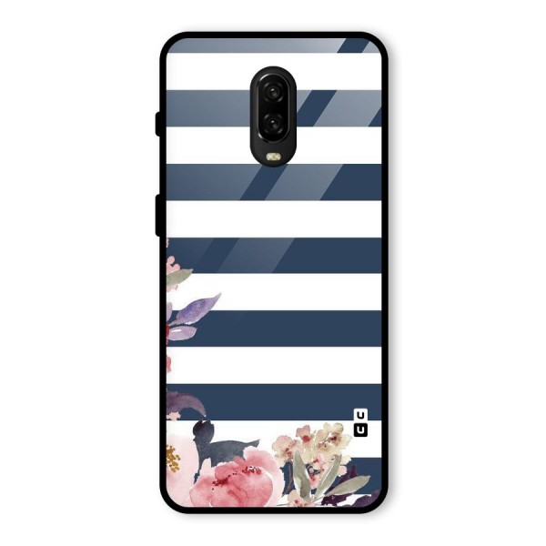 Floral Water Art Glass Back Case for OnePlus 6T