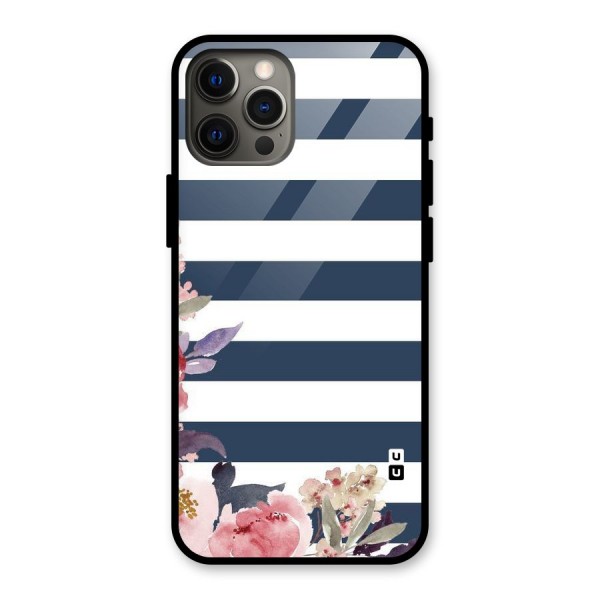 Floral Water Art Glass Back Case for iPhone 12 Pro Max