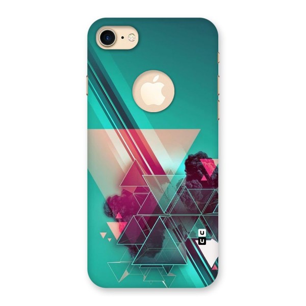 Floroscent Abstract Back Case for iPhone 8 Logo Cut