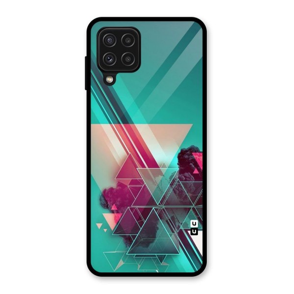 Floroscent Abstract Glass Back Case for Galaxy A22 4G