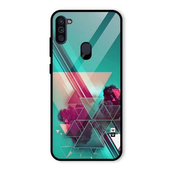 Floroscent Abstract Glass Back Case for Galaxy M11