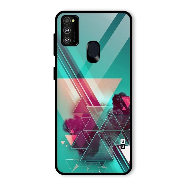 Floroscent Abstract Glass Back Case for Galaxy M21