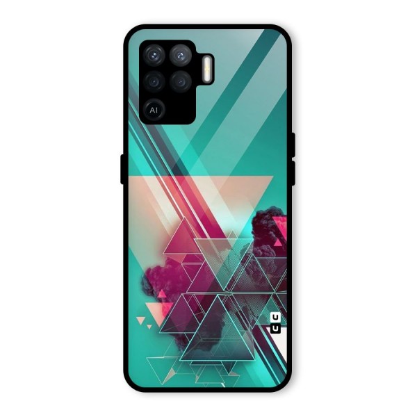 Floroscent Abstract Glass Back Case for Oppo F19 Pro
