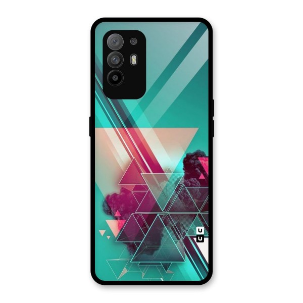 Floroscent Abstract Glass Back Case for Oppo F19 Pro Plus 5G