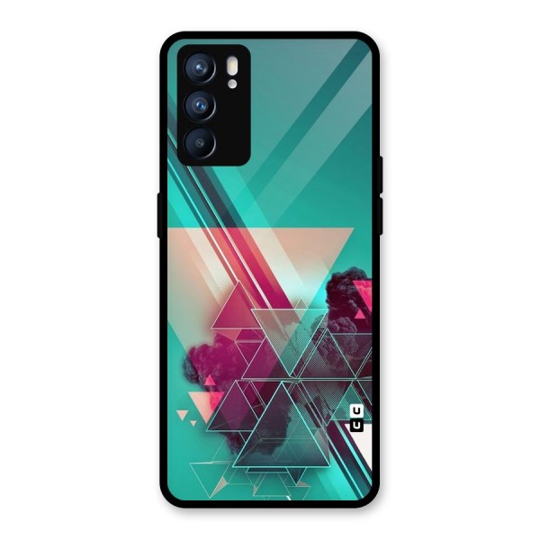 Floroscent Abstract Glass Back Case for Oppo Reno6 5G