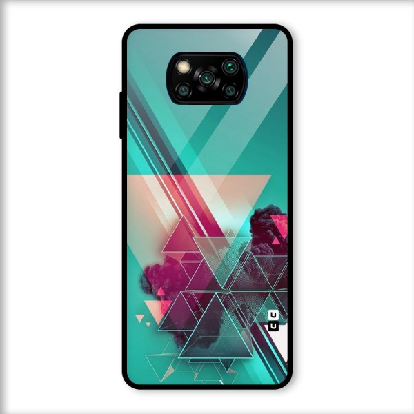 Floroscent Abstract Glass Back Case for Poco X3